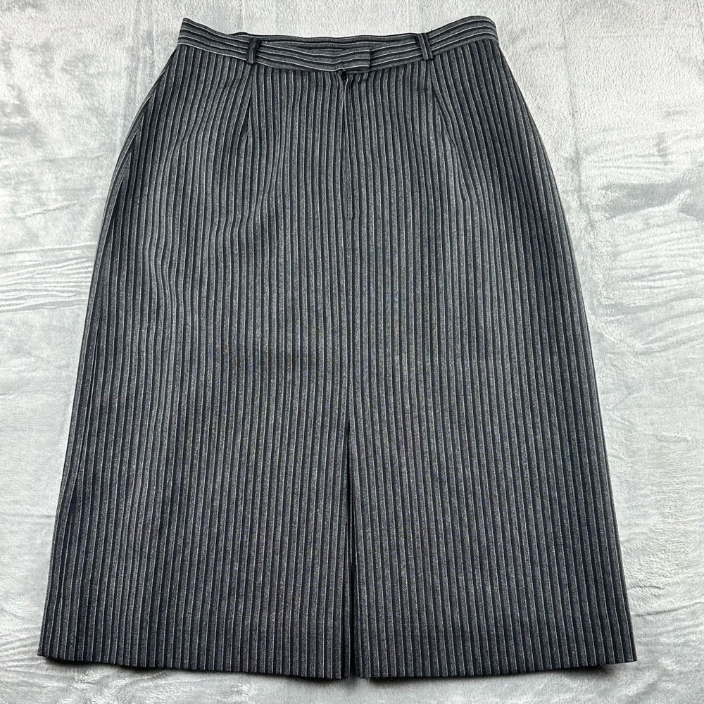 VTG USA Union Made Wool Pin Striped Midi Skirt JH Collectibles Petites - Picture 4 of 11